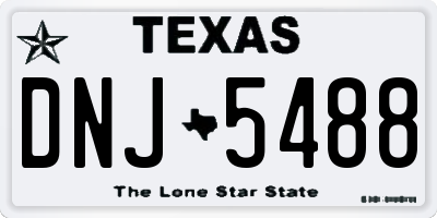 TX license plate DNJ5488