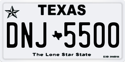TX license plate DNJ5500
