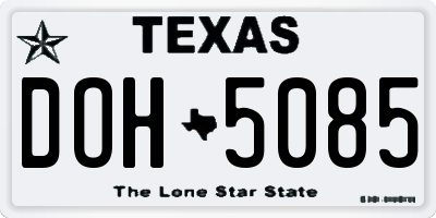 TX license plate DOH5085
