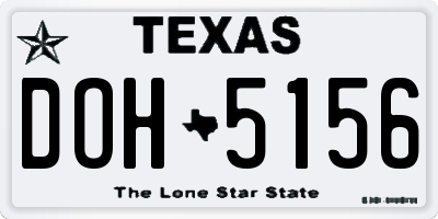 TX license plate DOH5156