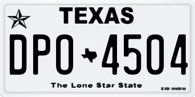 TX license plate DPO4504