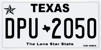 TX license plate DPU2050