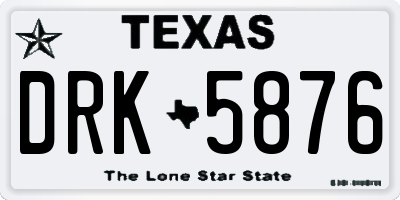 TX license plate DRK5876