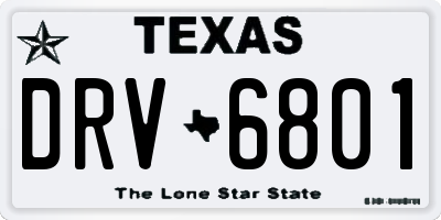 TX license plate DRV6801
