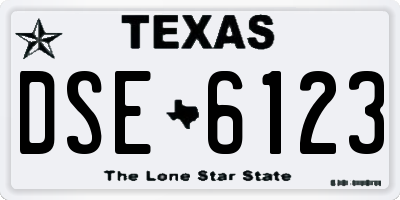 TX license plate DSE6123