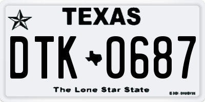 TX license plate DTK0687
