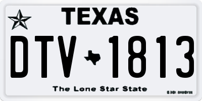 TX license plate DTV1813