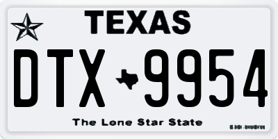 TX license plate DTX9954