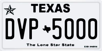 TX license plate DVP5000