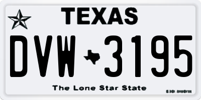 TX license plate DVW3195