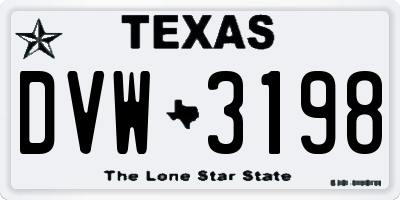 TX license plate DVW3198