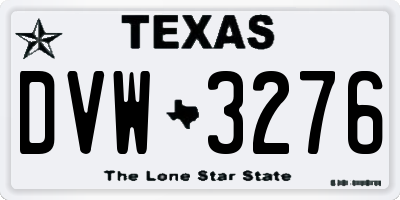 TX license plate DVW3276