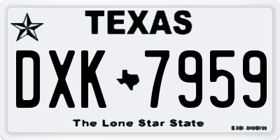 TX license plate DXK7959