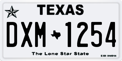 TX license plate DXM1254