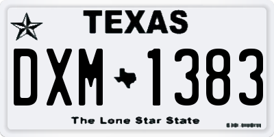 TX license plate DXM1383