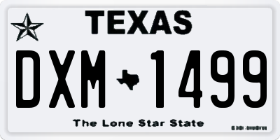 TX license plate DXM1499