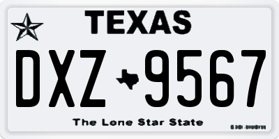 TX license plate DXZ9567