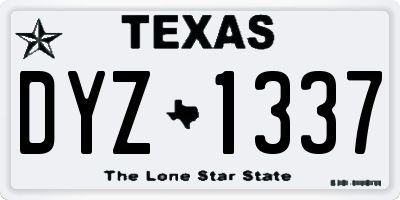 TX license plate DYZ1337