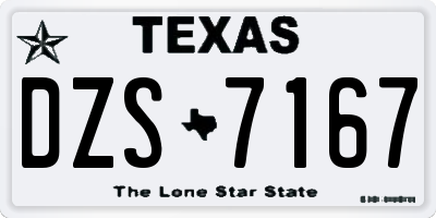 TX license plate DZS7167