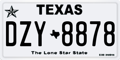 TX license plate DZY8878