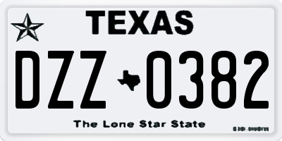 TX license plate DZZ0382