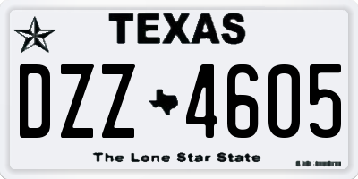 TX license plate DZZ4605