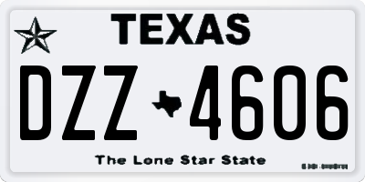 TX license plate DZZ4606