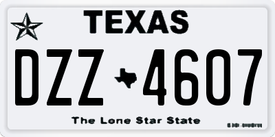 TX license plate DZZ4607