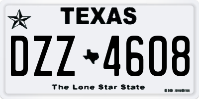 TX license plate DZZ4608