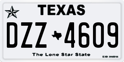TX license plate DZZ4609