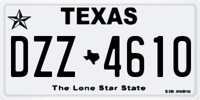 TX license plate DZZ4610