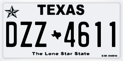 TX license plate DZZ4611