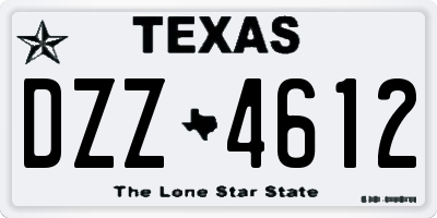 TX license plate DZZ4612