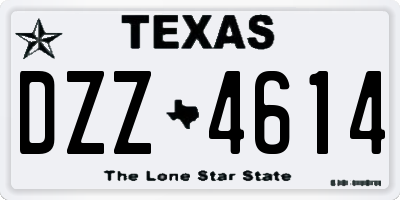 TX license plate DZZ4614