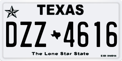 TX license plate DZZ4616