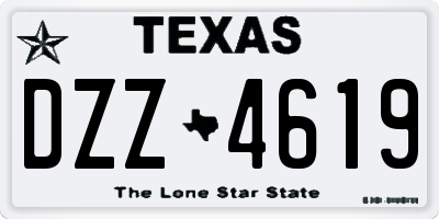 TX license plate DZZ4619