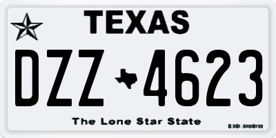 TX license plate DZZ4623