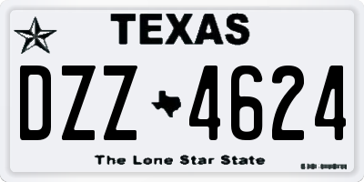 TX license plate DZZ4624
