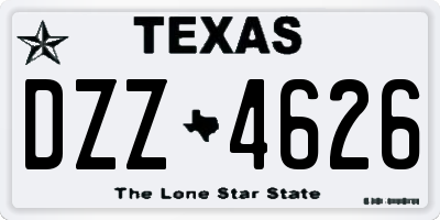 TX license plate DZZ4626