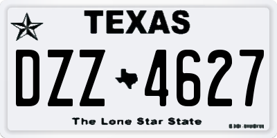 TX license plate DZZ4627