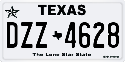 TX license plate DZZ4628