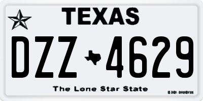 TX license plate DZZ4629