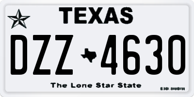 TX license plate DZZ4630