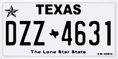 TX license plate DZZ4631