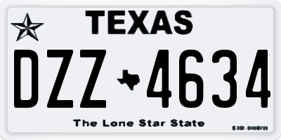 TX license plate DZZ4634