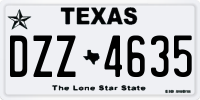 TX license plate DZZ4635