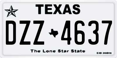 TX license plate DZZ4637