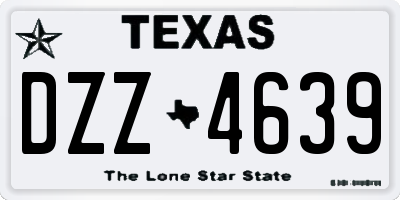 TX license plate DZZ4639