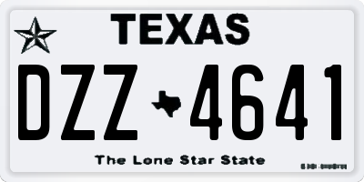 TX license plate DZZ4641