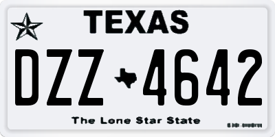 TX license plate DZZ4642
